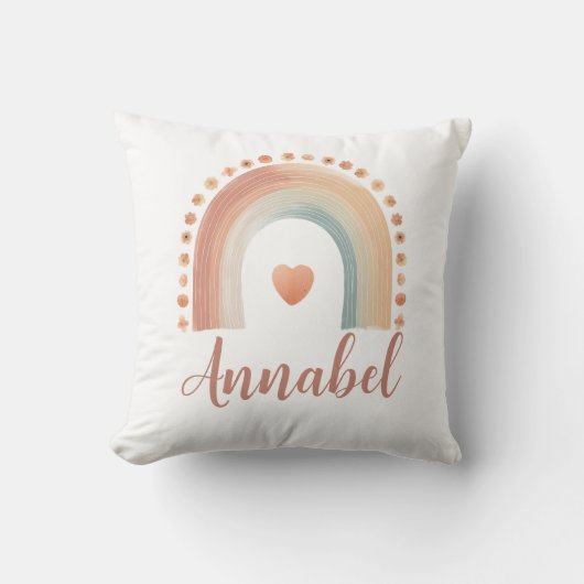 Persoonlijke Boho Regenboog Naam Kussen – Wate (Voorkant)