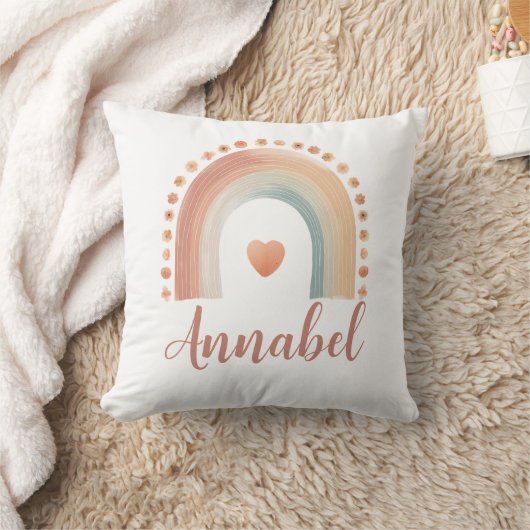 Persoonlijke Boho Regenboog Naam Worp Kussen – Wat (Deken)