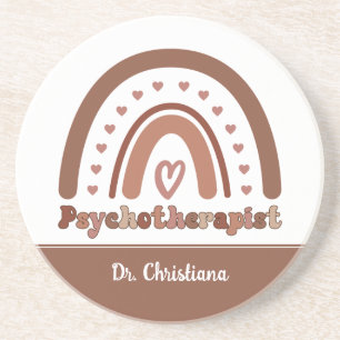Persoonlijke Boho Regenboog Psychotherapeut Zandsteen Onderzetter