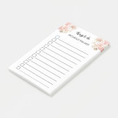 Persoonlijke Boho Roze Bloemen Post-it® Notes (Schuin)