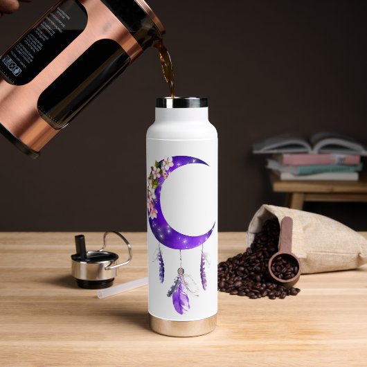 Persoonlijke Boho stijl wassende maan Waterfles (Koffie)