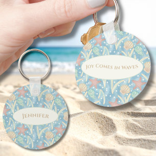 Persoonlijke Boho-strand-sleutelhanger – Zeesterre Sleutelhanger