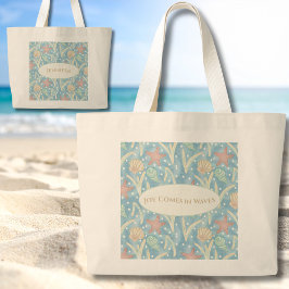 Persoonlijke Boho Strandtas – Zeesterren Schelpen Grote Tote Bag