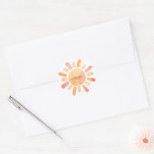 Persoonlijke Boho Sun en Rays Ronde Sticker (Envelop)