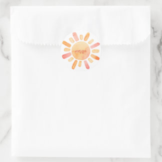 Persoonlijke Boho Sun en Rays Ronde Sticker