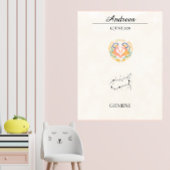 Persoonlijke Boho Tweelingen Sterrenbeeld Constela Poster