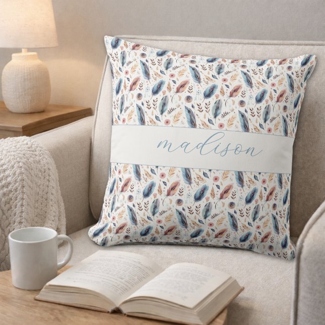 Persoonlijke Boho Veer Bloem Kussen (Creator heeft geüpload)