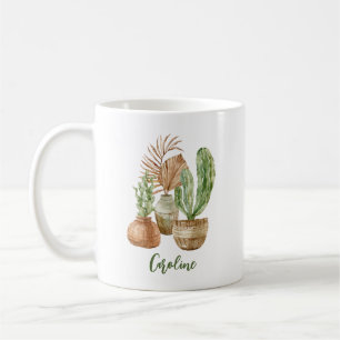 Persoonlijke Boho Waterverf Cactus Pampas Plant Koffiemok