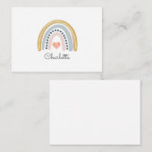 Persoonlijke Boho Waterverf Regenboog Notitiekaartje (Voorkant / Achterkant)