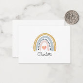 Persoonlijke Boho Waterverf Regenboog Notitiekaartje (Voorkant / Achterkant in situ)