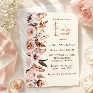 Persoonlijke Boho Wilde Bloem Meisje Baby Shower Kaart