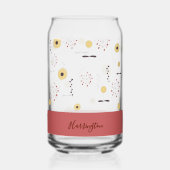 Persoonlijke Boho Wilde Bloem Met Aangepaste Naam Blikvorm Glas (Achterkant)