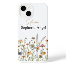 Persoonlijke Boho Wilde Bloem Phonehoes Customnaam