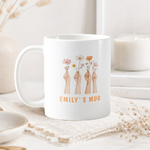 Persoonlijke Boho-wildebloemenmok met naam Koffiemok