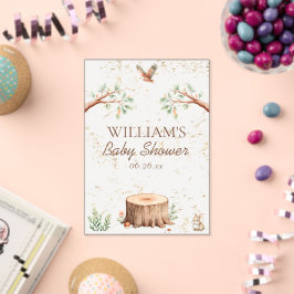 Persoonlijke Boho Woodland Baby Shower Achtergrond Acryl Uitnodigingen