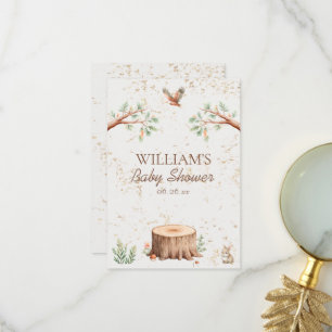 Persoonlijke Boho Woodland Baby Shower Achtergrond Bedankkaart