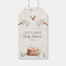 Persoonlijke Boho Woodland Baby Shower Achtergrond Cadeaulabel
