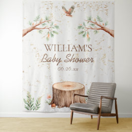 Persoonlijke Boho Woodland Baby Shower Achtergrond Wandkleed
