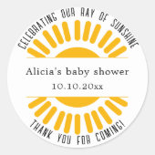 Persoonlijke Boho-zon Ronde Sticker (Voorkant)