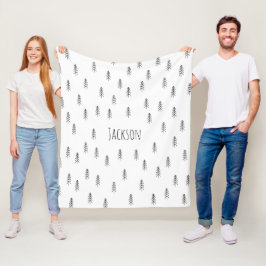 Persoonlijke Boho zwart en wit Fleece Deken