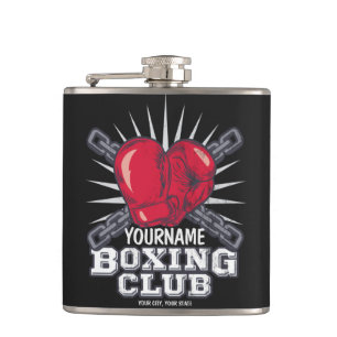 Persoonlijke Bokhandschoenen Vechterskampioen Boxe Heupfles