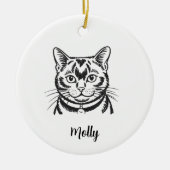 Persoonlijke Bombay Kat Kerstmis Keramisch Ornament (Voorkant)