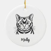 Persoonlijke Bombay Kat Kerstmis Keramisch Ornament (Achterkant)