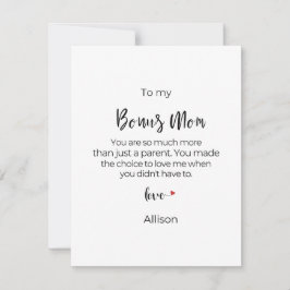 Persoonlijke Bonus Moeder Moederdag Feestdagenkaart