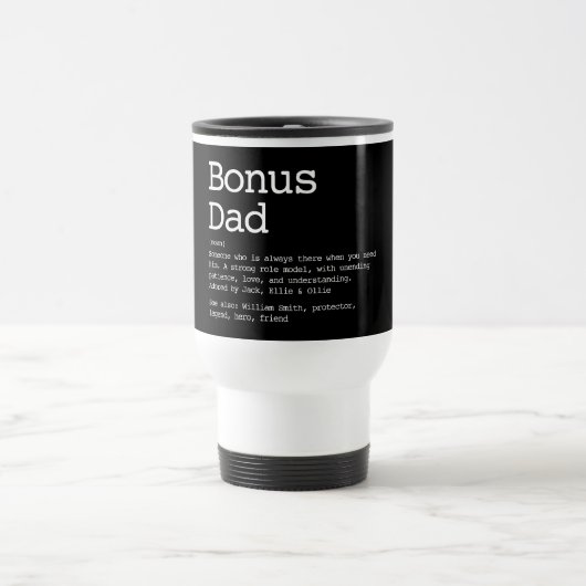 Persoonlijke bonus Papa Stepdad Definition Black Reisbeker (Center)