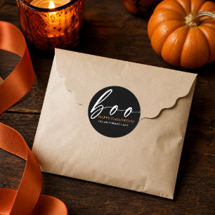 Persoonlijke Boo Gelukkig Halloween Zwart Ronde Sticker