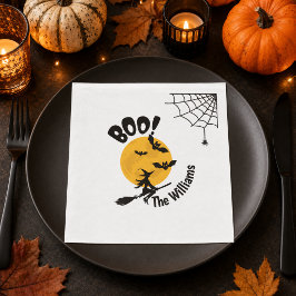 Persoonlijke Boo Heks & Vleermuizen Halloween Papi Servet
