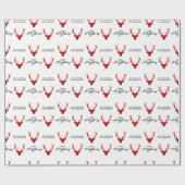 Persoonlijke boodschap Roodrendierkerst Cadeaupapier (Vlak)