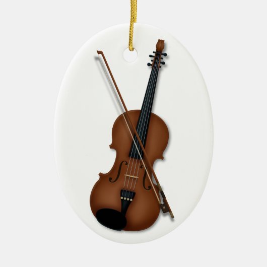 Persoonlijke boodschap Violin & Bow klassieke muzi Keramisch Ornament (Voorkant)