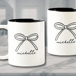 Persoonlijke Boog Naam Monogram Tweekleurige Koffiemok