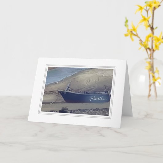 Persoonlijke boot op Cornisch strand Kaart (Gele Bloem)