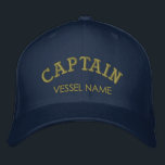 Persoonlijke bootnaam Captain Pet<br><div class="desc">Aanpasbare boot Canvas tas. Classic "Captain" Baseball Pet,  dat kan worden gepersonaliseerd met uw eigen bootnaam. Beschikt over een stijlvol geborduurd ontwerp en verkrijgbaar in verschillende kleuren.</div>