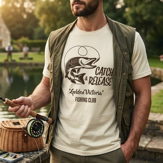 Persoonlijke bootnaam Catch & Release vissen T-shirt