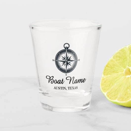 Persoonlijke bootnaam shot glas (Voorkant)