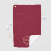 Persoonlijke Bordeaux golfhanddoek met initialen (Insitu)