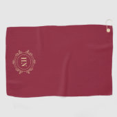 Persoonlijke Bordeaux golfhanddoek met initialen (Horizontaal)
