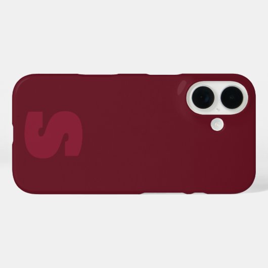 Persoonlijke bordeauxrode initiële iPhone / iPad h Case-Mate iPhone Case (Achterkant (horizontaal))