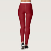 Persoonlijke bordeauxrode witte gestreepte leuke v leggings (Achterkant)