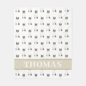 Persoonlijke Border Collie Fleece Deken (Voorkant)