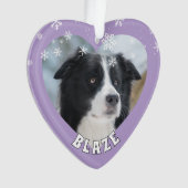 Persoonlijke Border Collie Kersthond Foto Ornament (voorkant)
