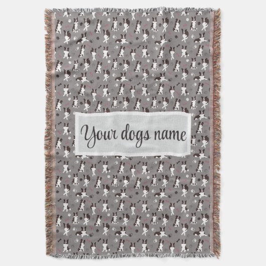 Persoonlijke Border Collie Patroon Deken (Voorkant Verticaal)