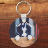 Persoonlijke Border Collie Puppy Hond Sleutelhanger (Voorkant)