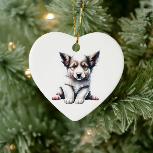Persoonlijke Border Collie Puppy Keramisch Ornament (Boom)