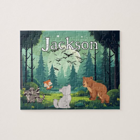 Persoonlijke bos kind naam puzzel (Horizontaal)