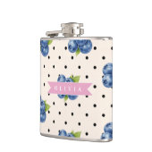 Persoonlijke Bosbessen Stippen Cute Vintage Heupfles (Links)