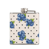 Persoonlijke Bosbessen Stippen Cute Vintage Heupfles (Achterkant)